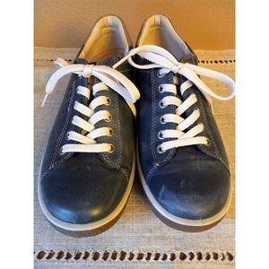 Ecco Leather Shoes, Blue Size 38, Vegetable Tanned Insoles With Arch Support